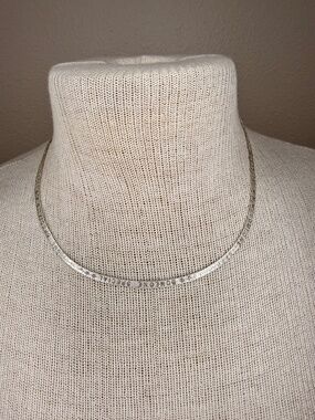 Rare Vintage Italian 18" 925 Silv Herringbone Necklace Engraved: Someone Special
